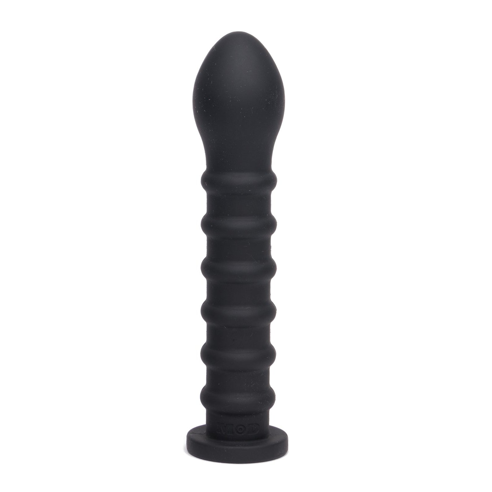 The MOD Ribbed Wand by Adams Toy Box is a beginner-friendly, black silicone plug with a flared base and rounded tip for safe and comfortable use. Its ribbed for extra sensation and compatible with sex machines, providing versatile enjoyment for all users.