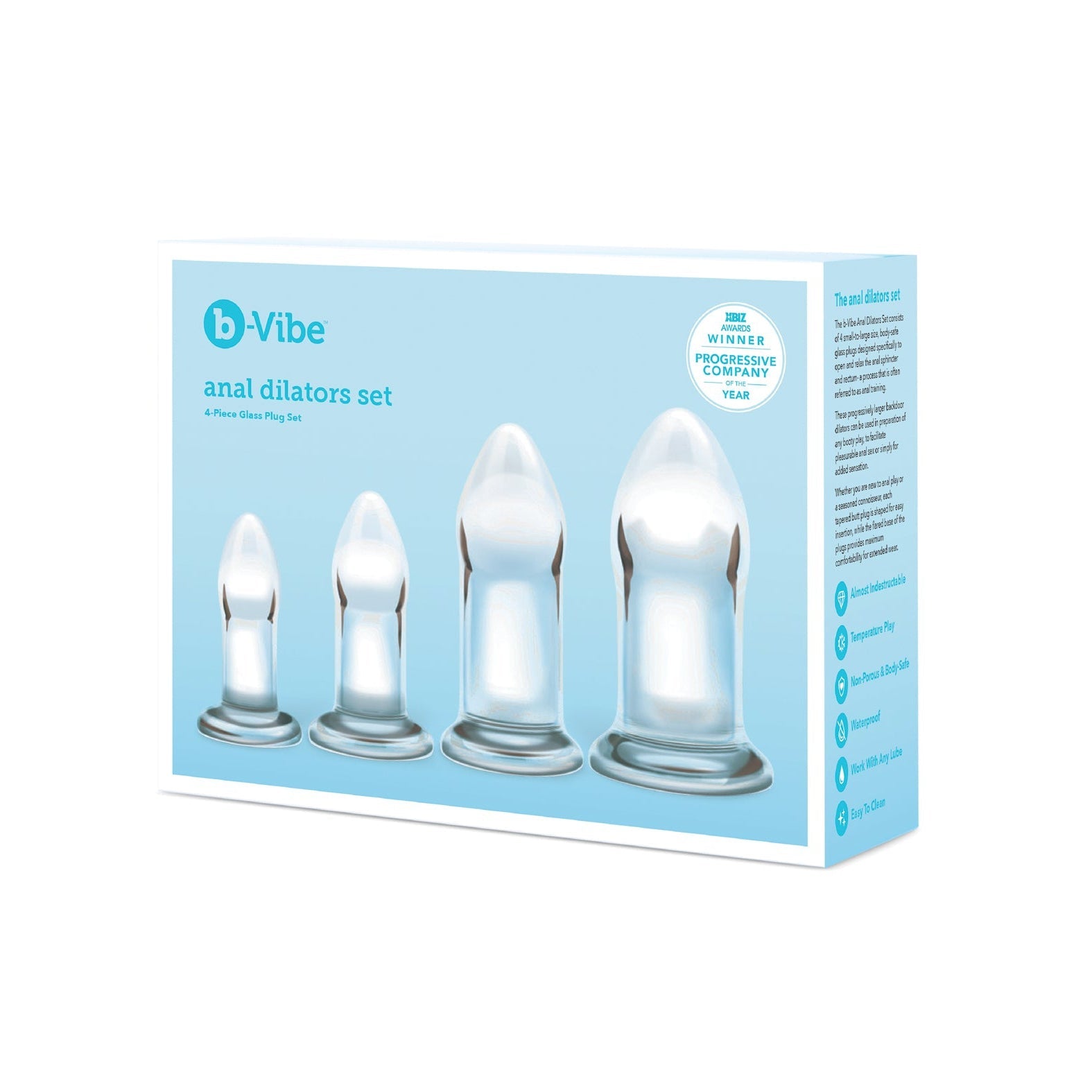 b-Vibe Glass Anal Dilator 4 pc Set Adam's Toy Box b-Vibe Glass Anal Dilator 4 pc Set Adam's Toy Box