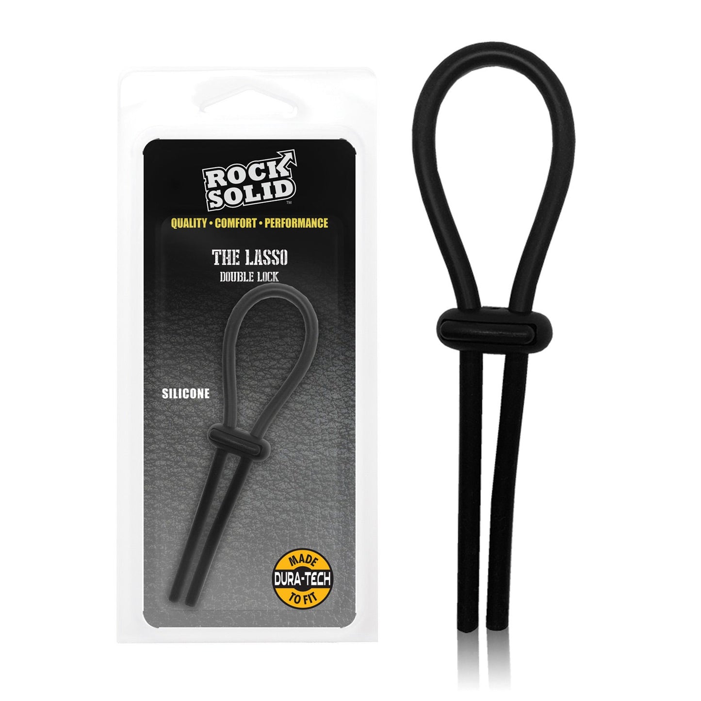 Rock Solid Lasso Single Adjustable Lock Black Silicone