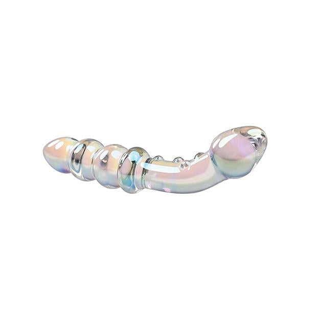 Playboy Pleasure Jewels Double Glass Dildo w/Anal Beads - Clear