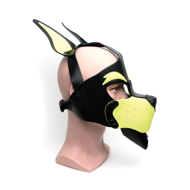 665 Playful Pup Hood - O/S Black/Yellow