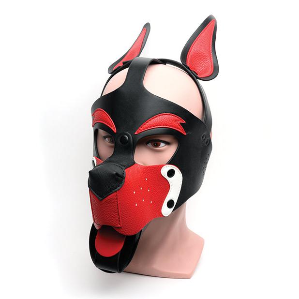 665 Playful Pup Hood - O/S Black/White/Red