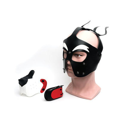 665 Playful Pup Hood - O/S Black/Red/White