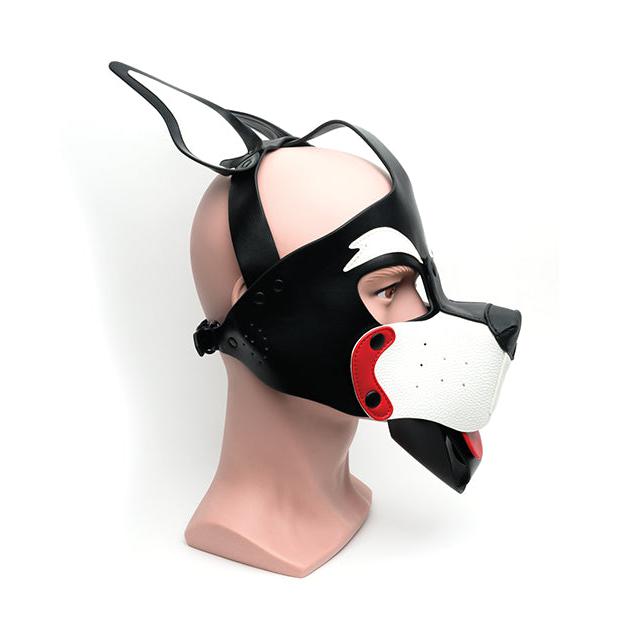 665 Playful Pup Hood - O/S Black/Red/White