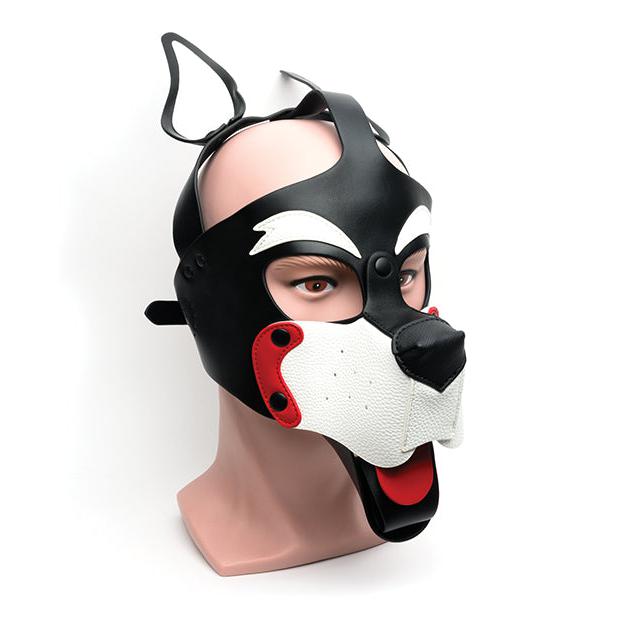 665 Playful Pup Hood - O/S Black/Red/White