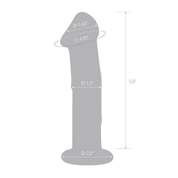 Glas 6&quot; Dildo w/Veins &amp; Flat Base