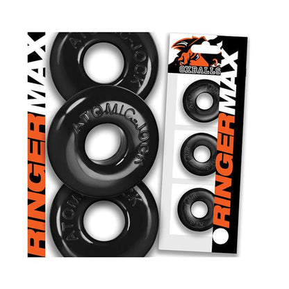 Oxballs Ringer Max 3 Pack Cockrings - Black