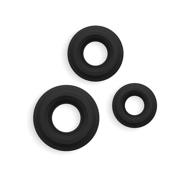 Renegade Fireman Cock Rings - Pack of 3 Black