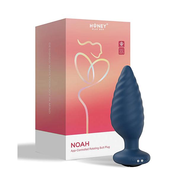 Noah App-Controlled Rotating Butt Plug - Navy Blue