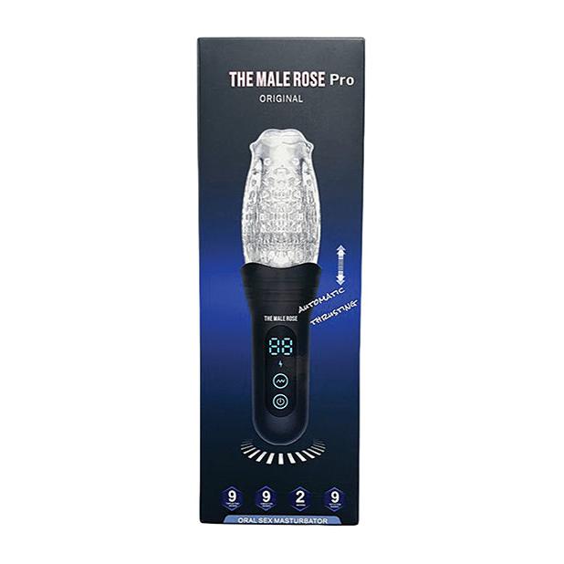 The Male Rose Pro Thrusting Rotating &amp; Vibrating 3D Masturbator - Black