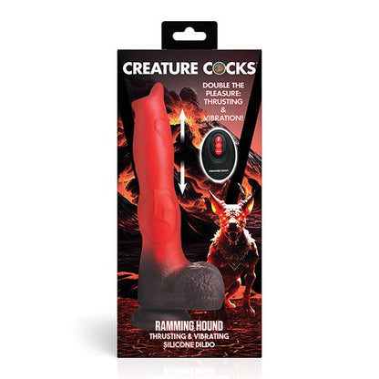 Creature Cocks Ramming Hound Thrusting &amp; Vibrating Silicone Dildo w/Remote Control - Red/Brown