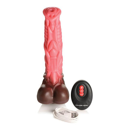 Creature Cocks Deluxe Centaur Thrusting &amp; Vibrating Silicone Dildo w/Remote Control - Peach/Brown