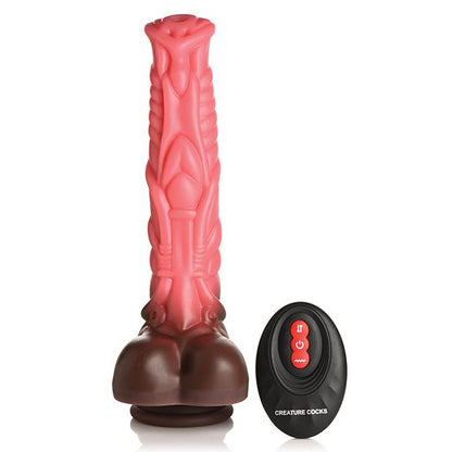 Creature Cocks Deluxe Centaur Thrusting &amp; Vibrating Silicone Dildo w/Remote Control - Peach/Brown