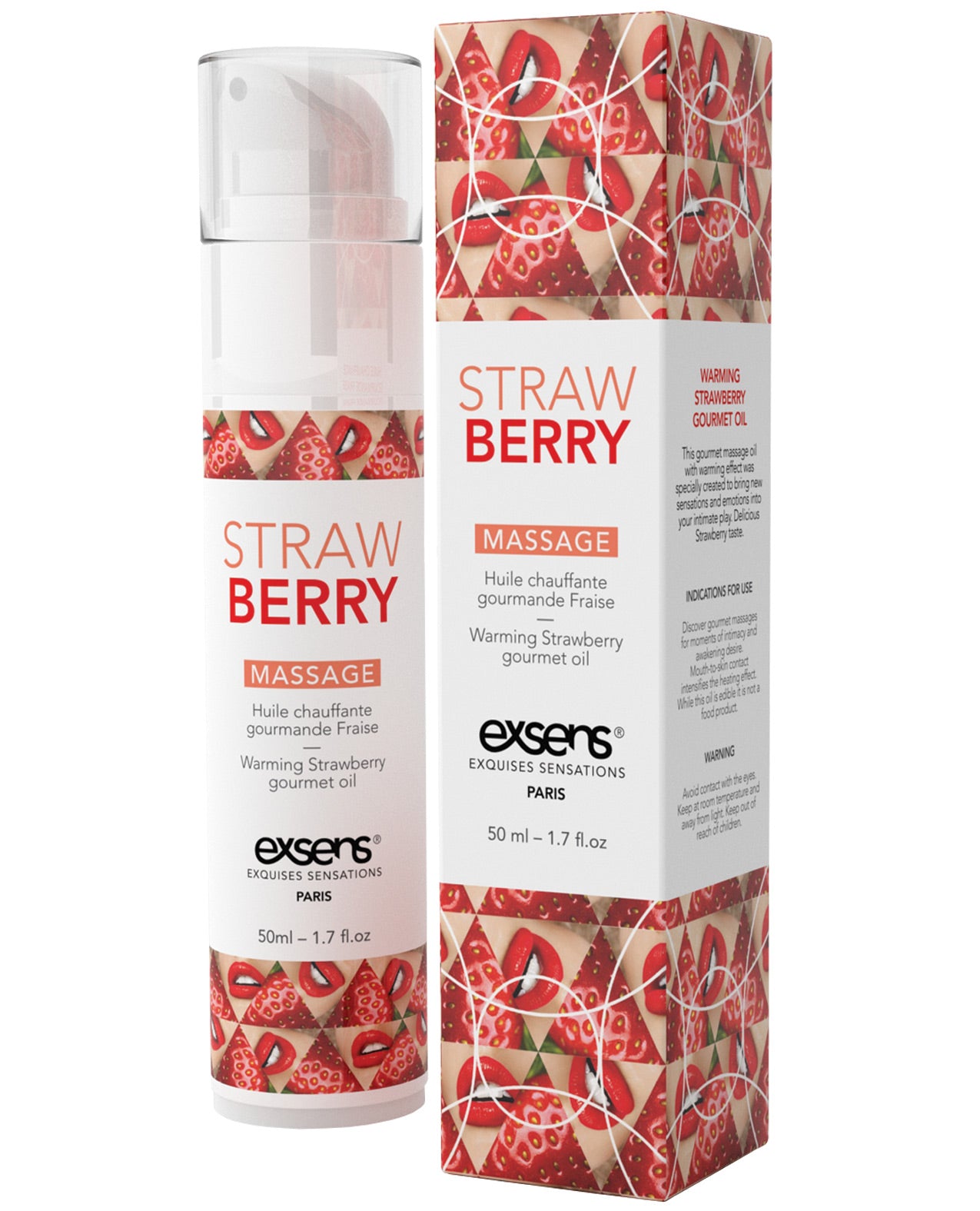 EXSENS of Paris Warming Massage Oil - Strawberry