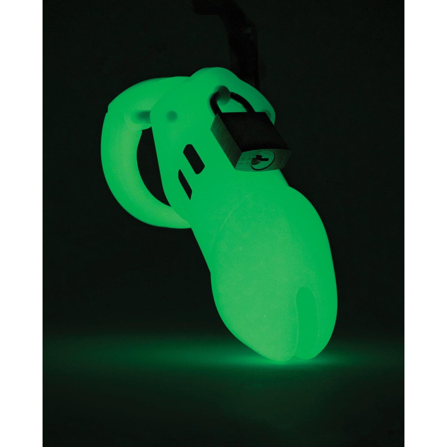CB-6000 Cock Cage & Lock Set - Glow in the Dark