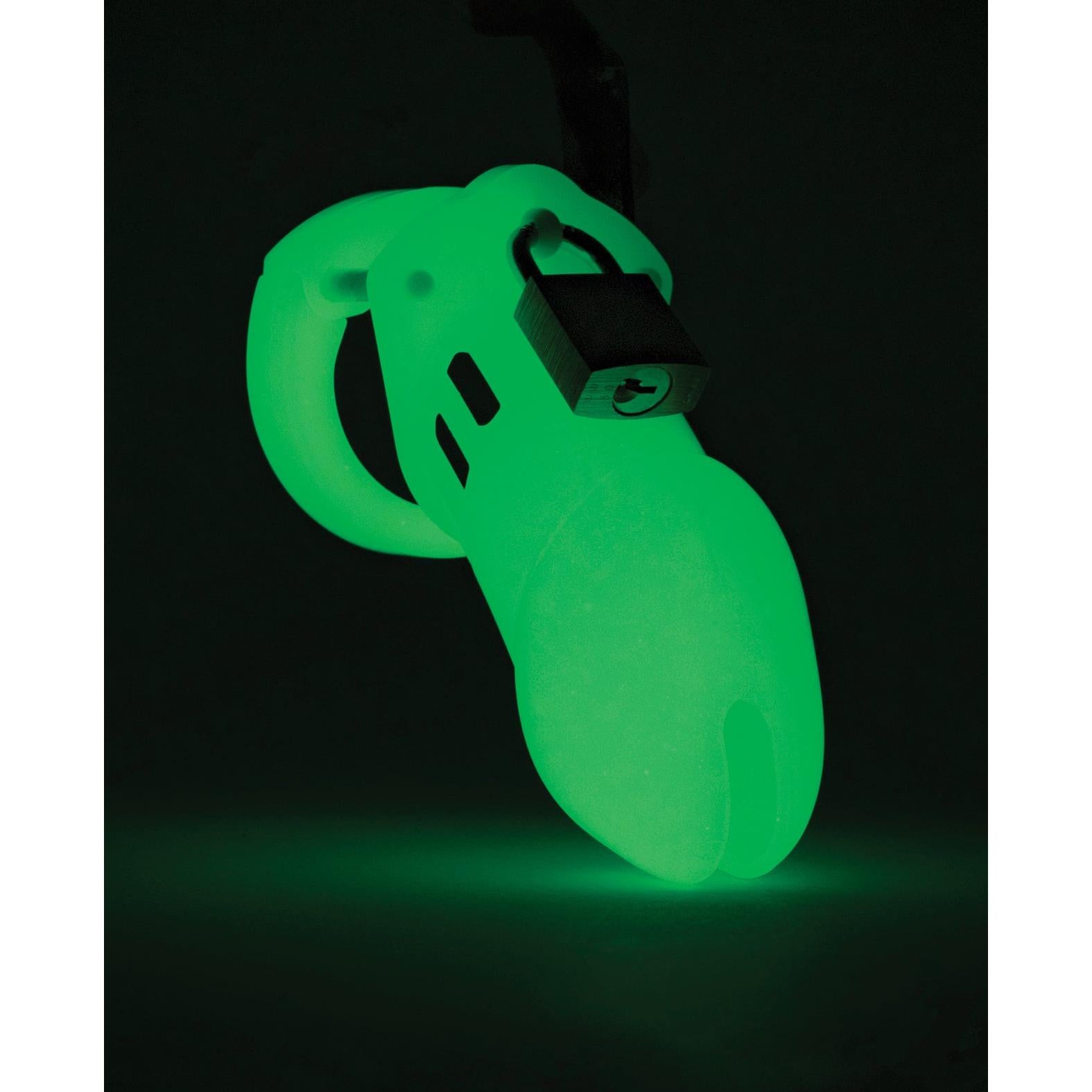 CB-6000 Cock Cage & Lock Set - Glow in the Dark