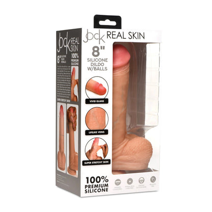 Curve Toys Jock Real Skin Silicone 8" Dildo With Balls