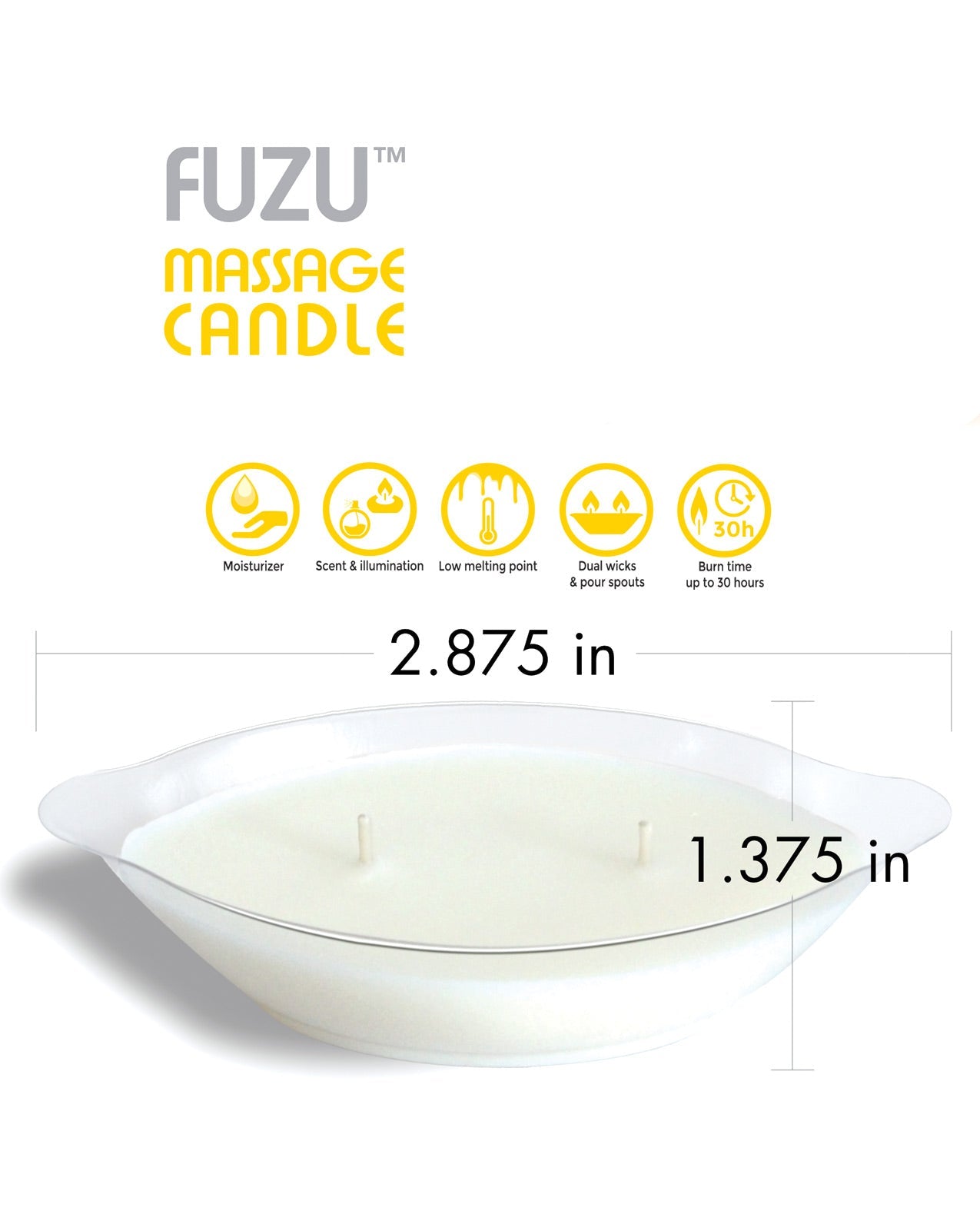 Fuzu Massage Candle - 4 oz Fiji Dates &amp; Lemon Peel