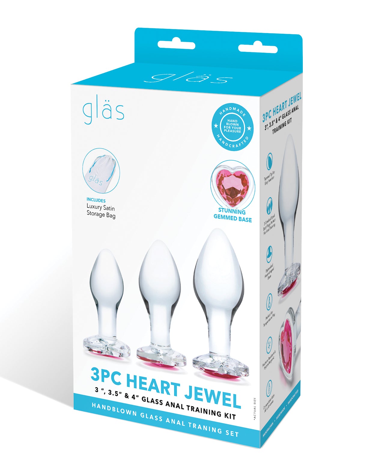 Glas Heart Jewel Glass Anal Training Kit