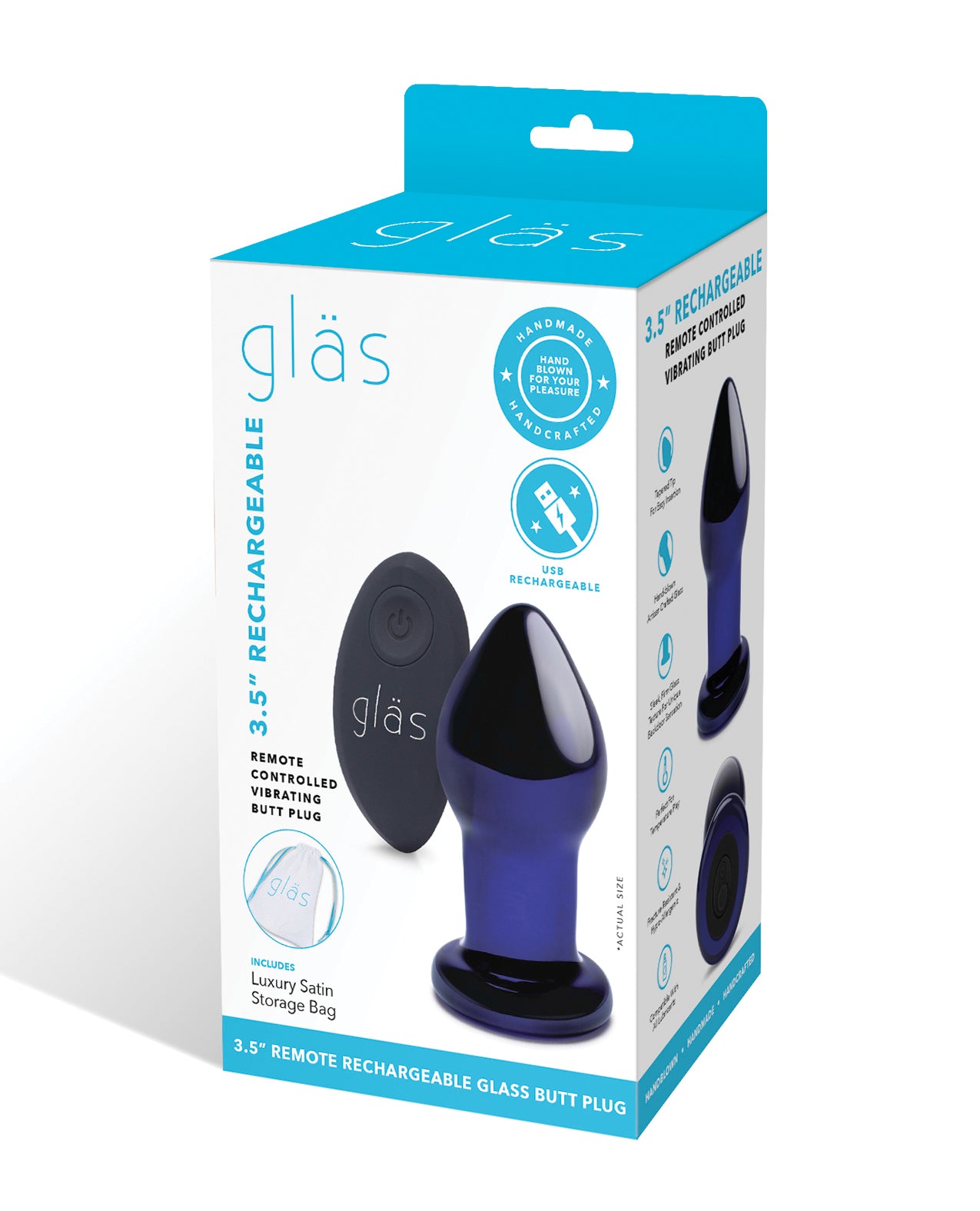 Glas Rechargeable Vibrating Butt Plug