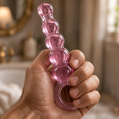 Glas Quintessence Beaded Glass Anal Slider - Adam's Toy Box