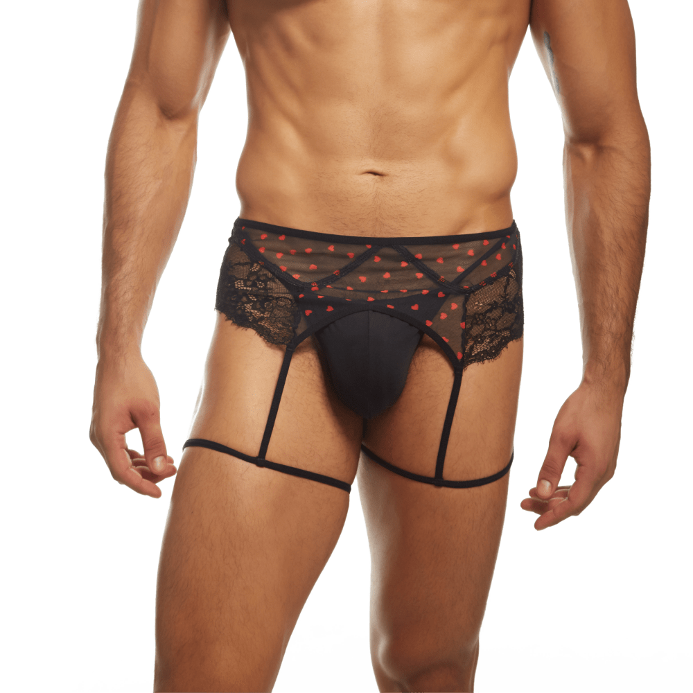 Secret Male Flower Laced Peek-a-boo Lingerie with hearts