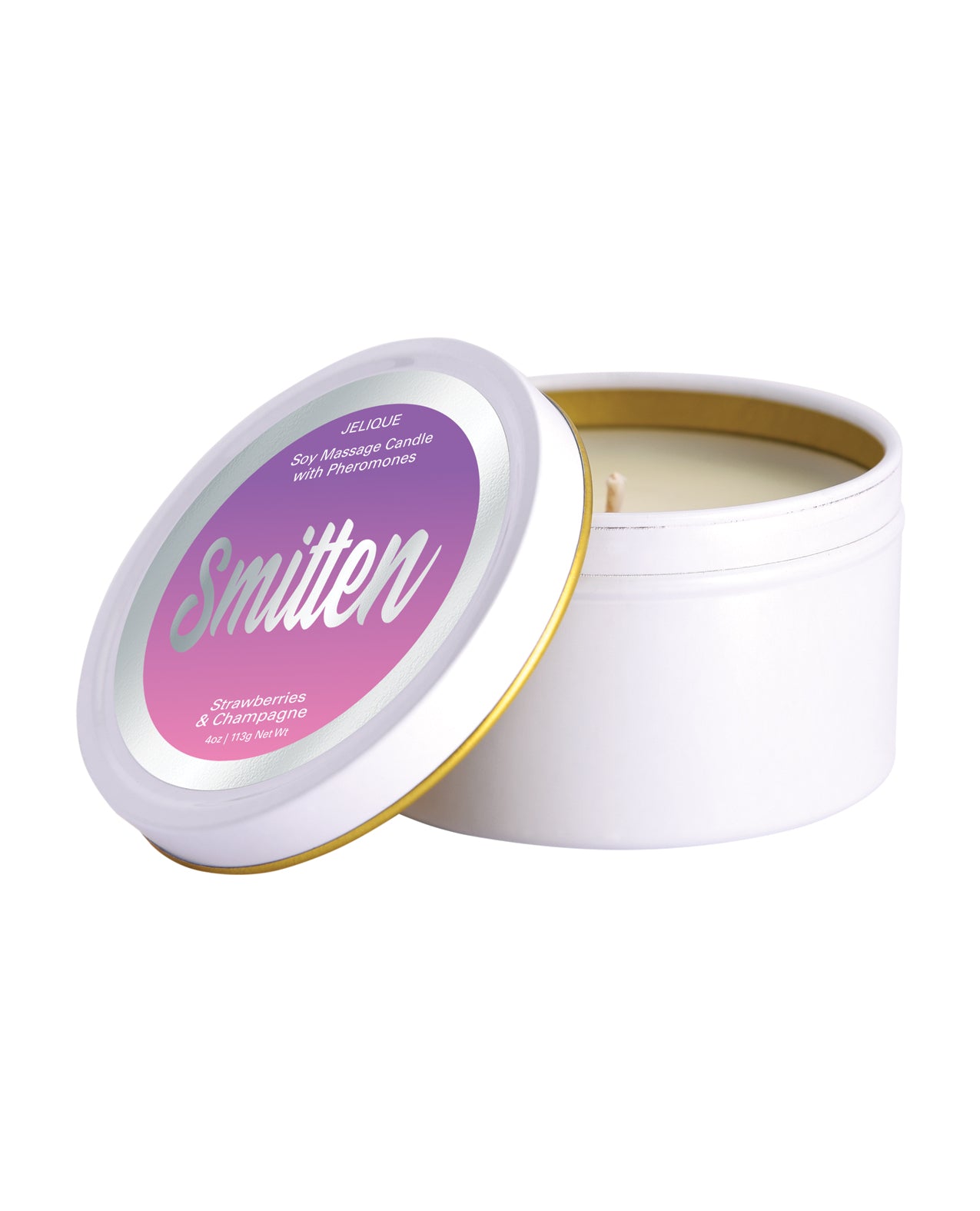 Jelique Massage Candle - 4 oz Smitten Strawberry &amp; Champagne