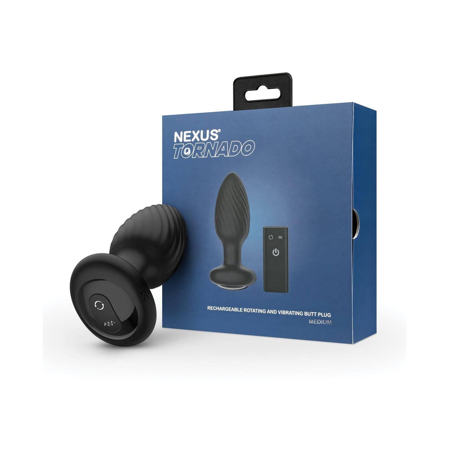Nexus Tornado Rotating & Vibrating Medium Butt Plug with Remote