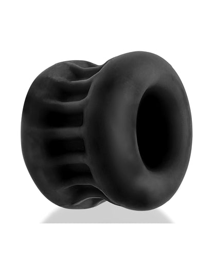 Oxballs Core Grip squeeze ball stretcher in Black Ice, a ribbed black ring with a soft comfort lip