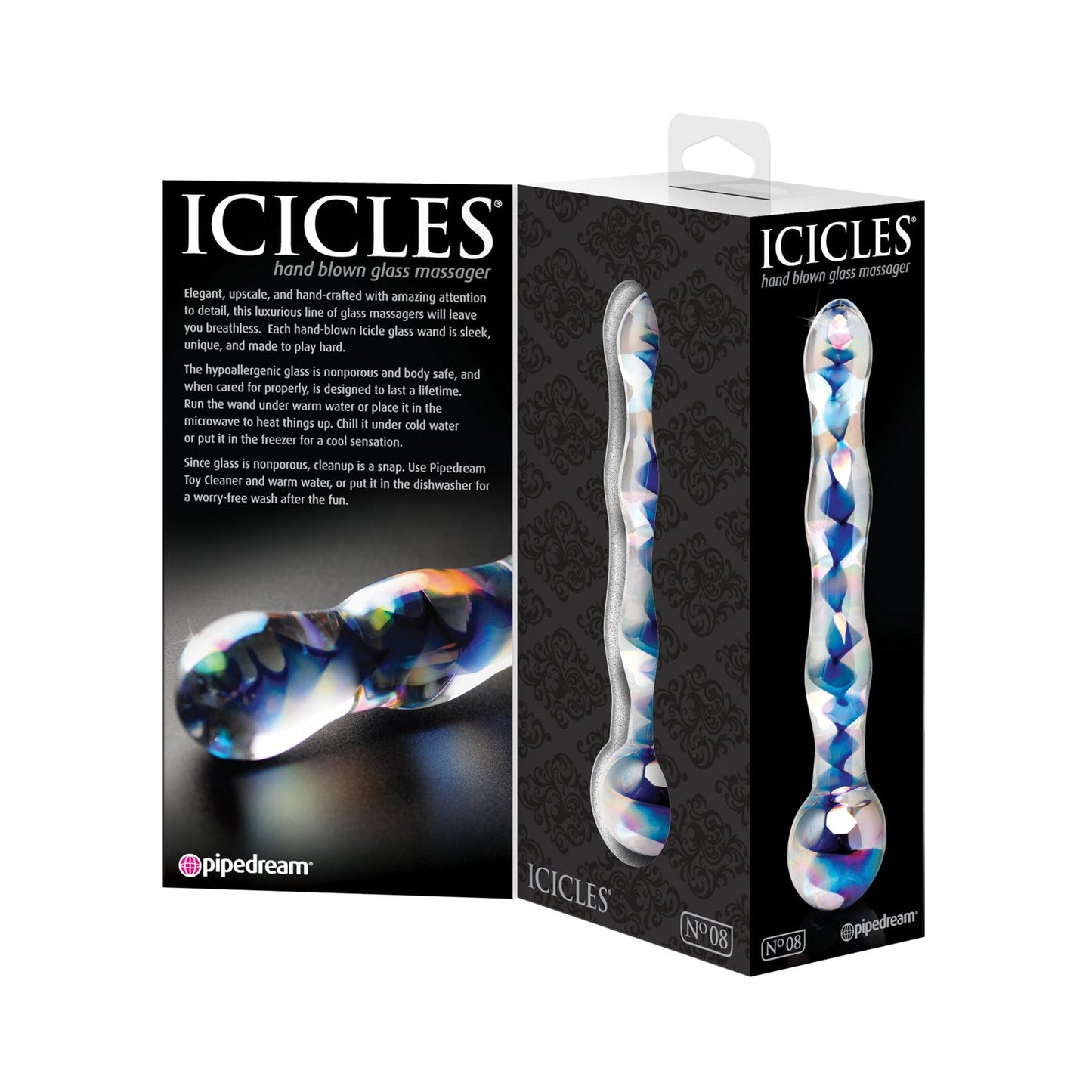 Icicles No. 8 Hand Blown Glass Massager