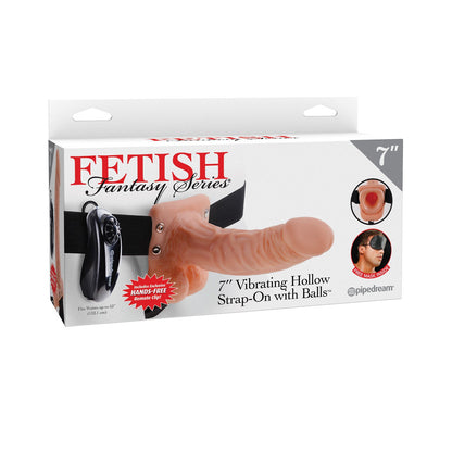 Fetish Fantasy Series 7" Vibrating Hollow Strap On With Balls