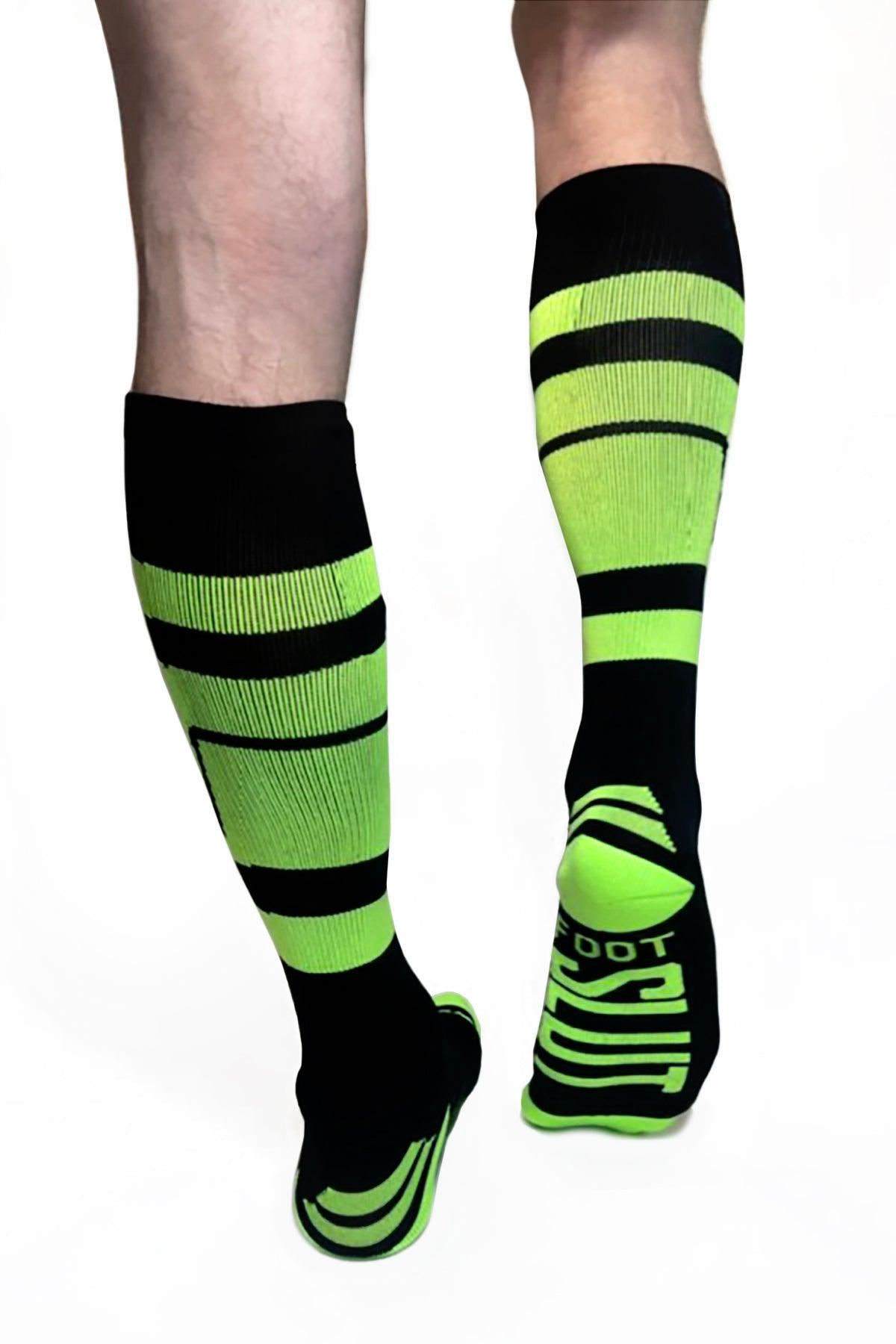 KNEE HIGH SOCKS | Hidden Pockets | NEON GREEN