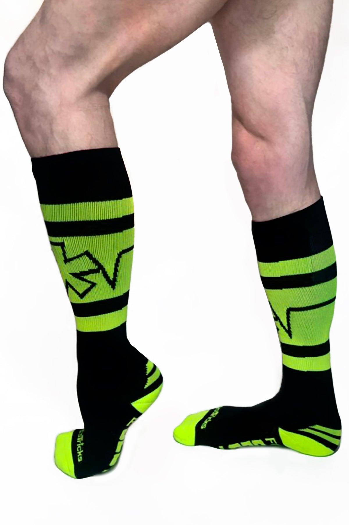 KNEE HIGH SOCKS | Hidden Pockets | NEON GREEN