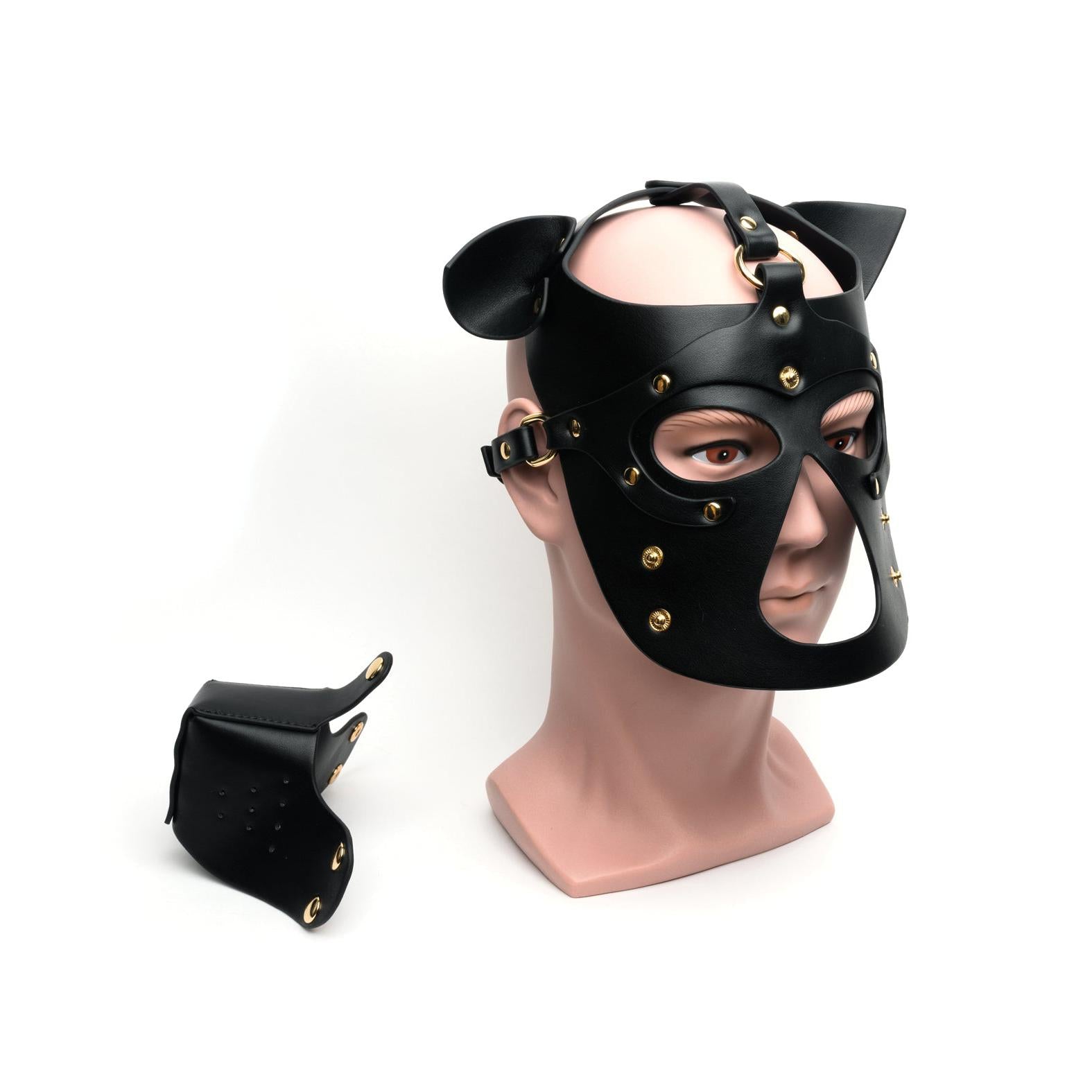 NO ETA $=665 Bondage Pup Hood - O/S Black