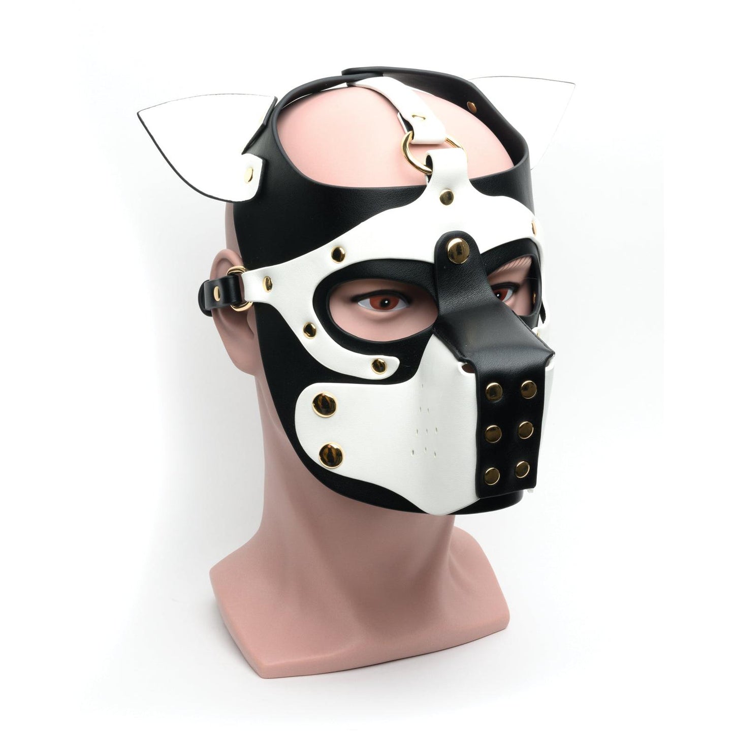 665 Bondage Pup Hood - O/S Black/White