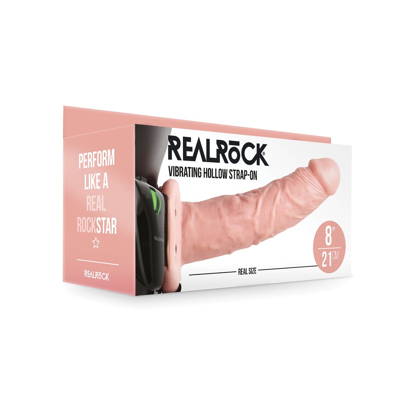 Shots RealRock Vibrating Hollow Strap-On With Balls