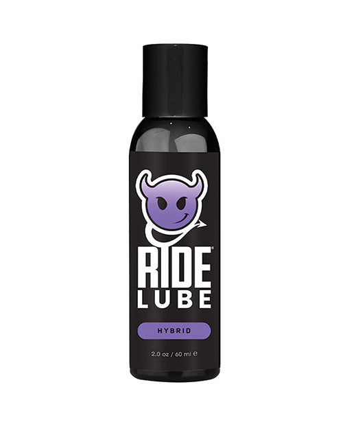 Ride BodyWorx Silk Hybrid personal lubricant, 2 oz black bottle with purple dragon logo