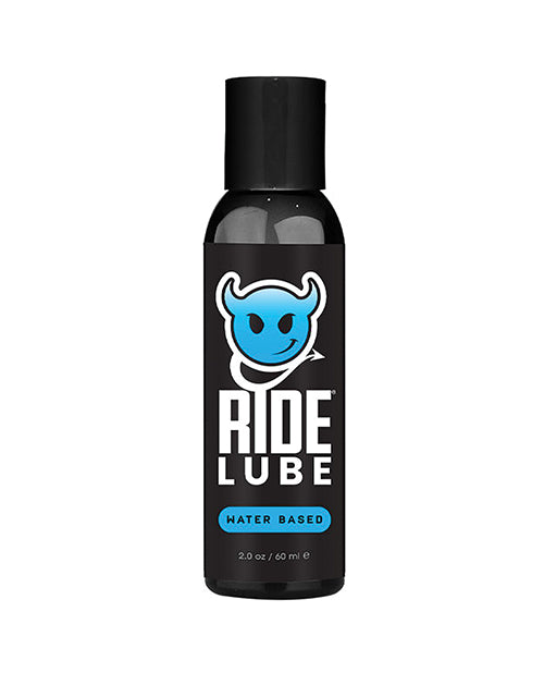 Ride BodyWorx water-based personal lubricant in a black 2 oz (60 ml) bottle with a blue dragon logo