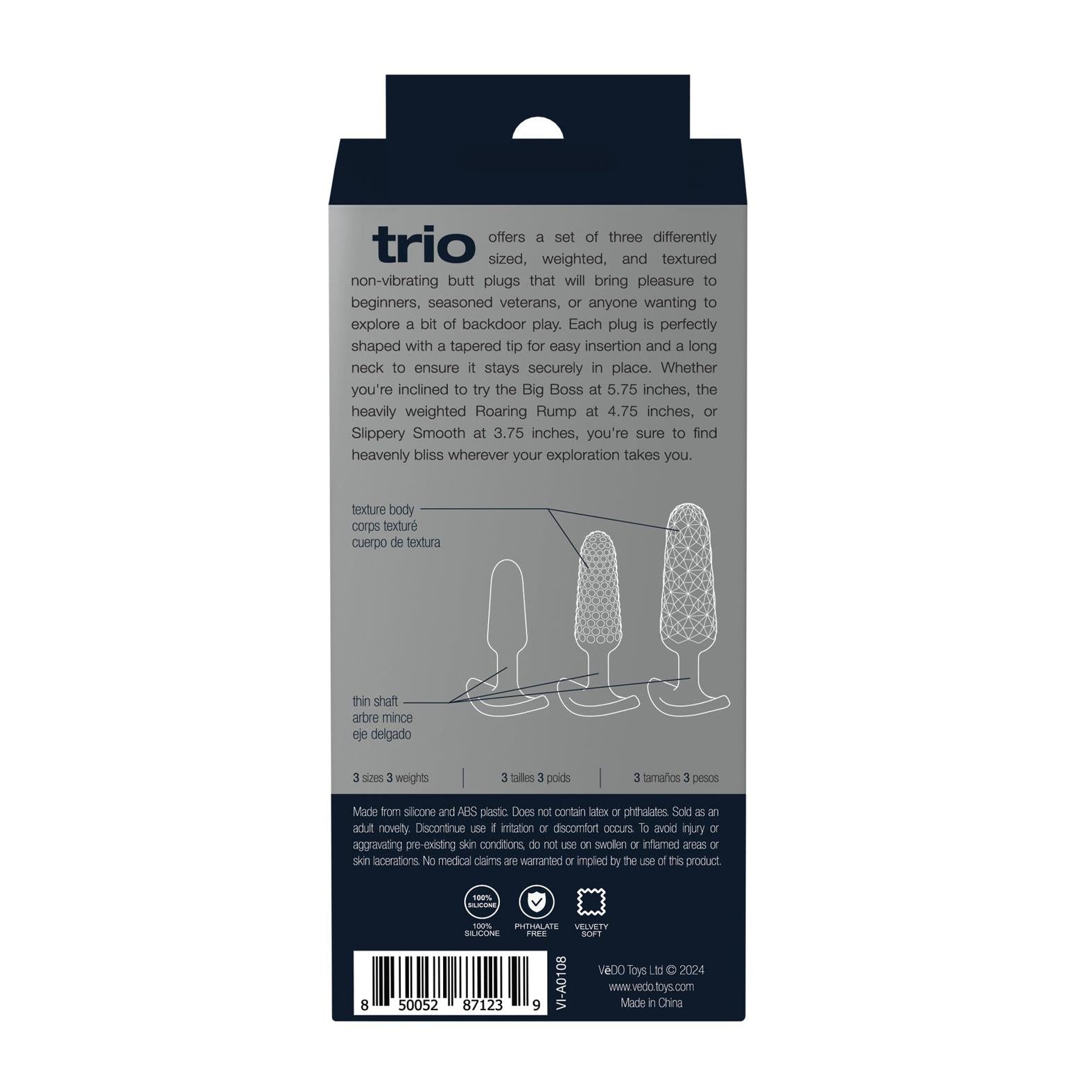 VeDO Trio Anal Plug Set Adam's Toy Box VeDO Trio Anal Plug Set Adam's Toy Box