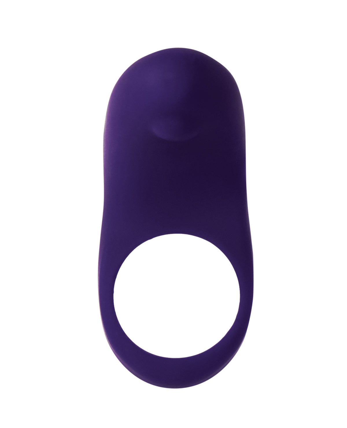 VeDO Rev cock ring in purple from the front: a smooth silicone ring with the vibe on top