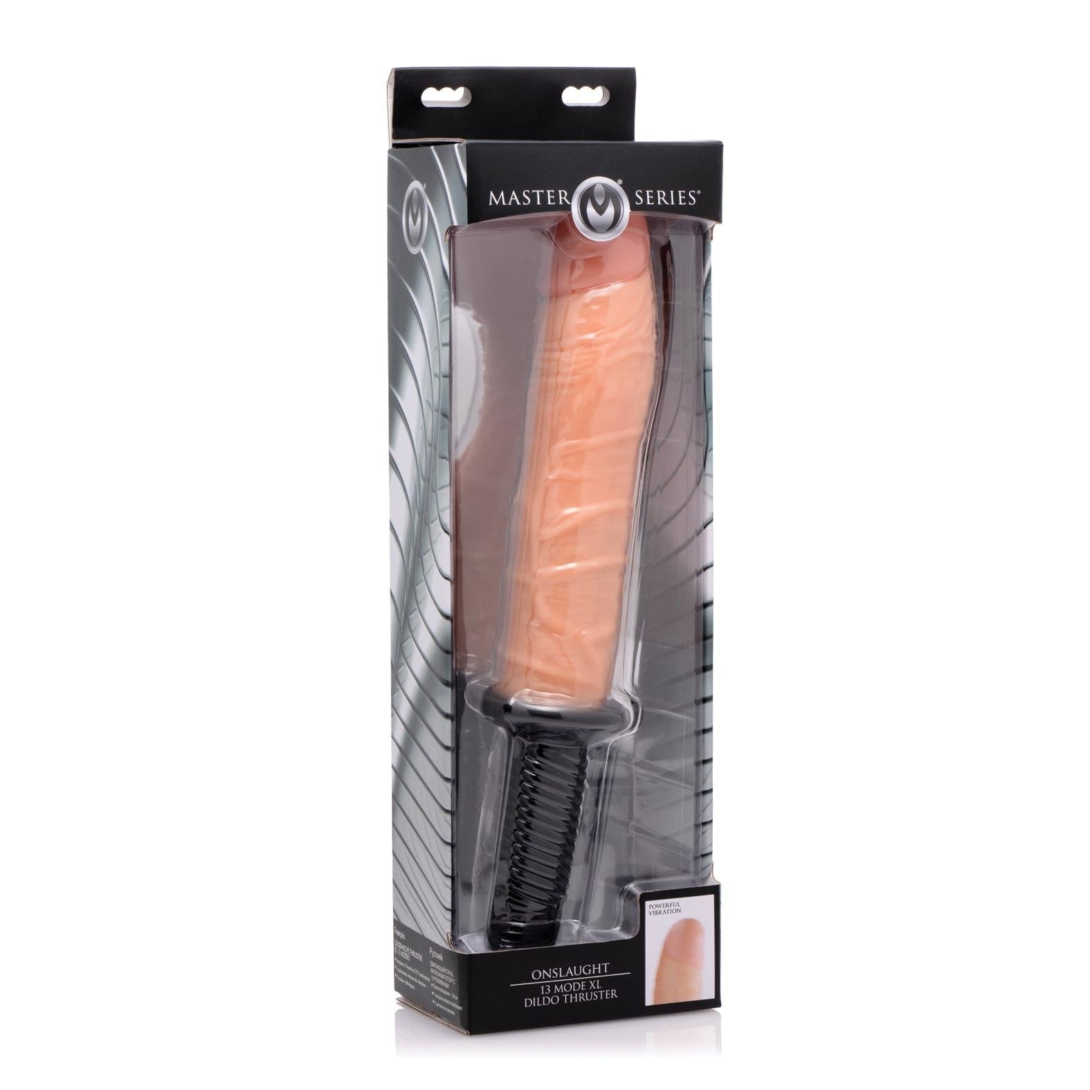 Master Series Onslaught 13 Mode XL Vibrating Dildo Thruster  Adam's Toy Box