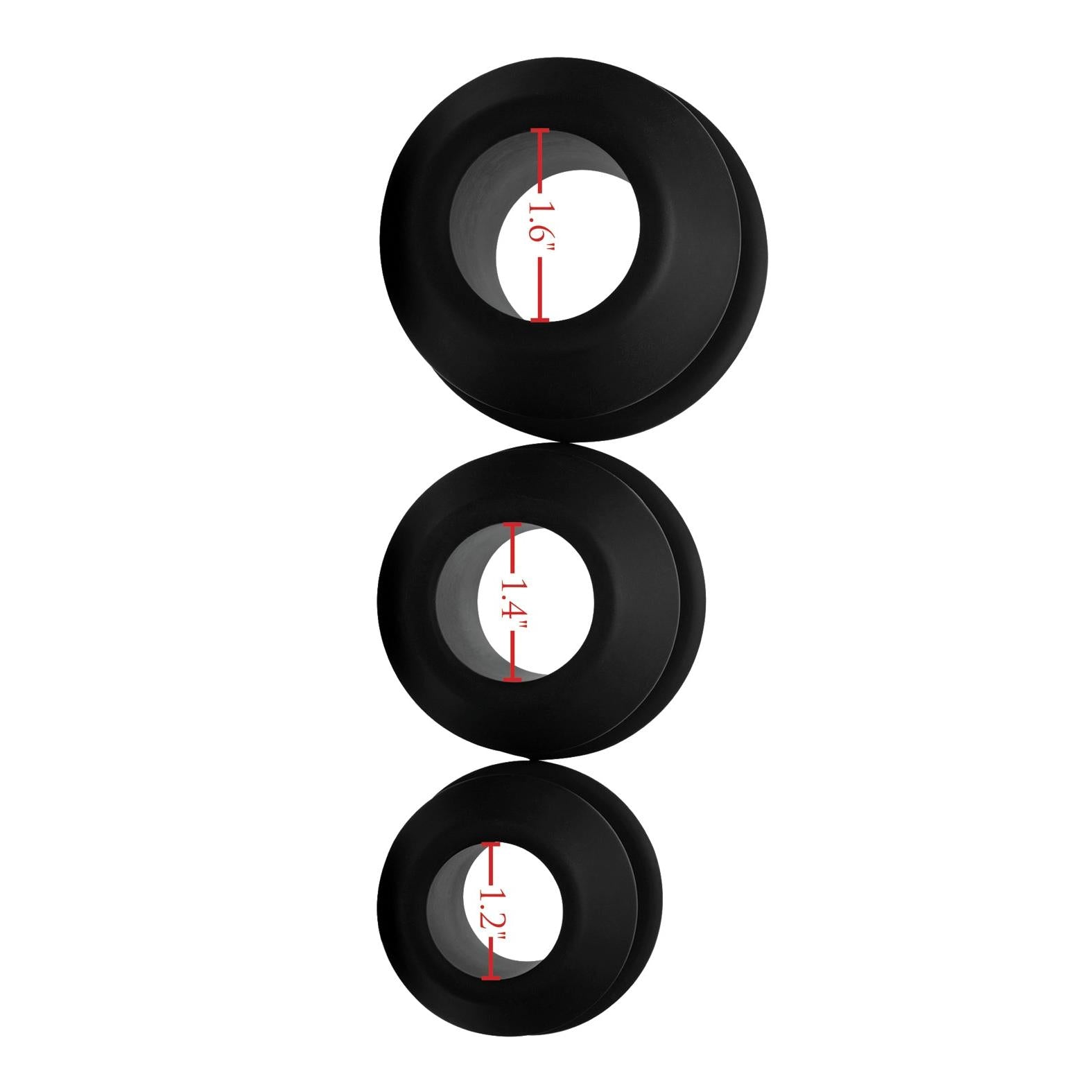 Master Series Gape-Grommets 3 pc Hollow Silicone Anal Dilator Set