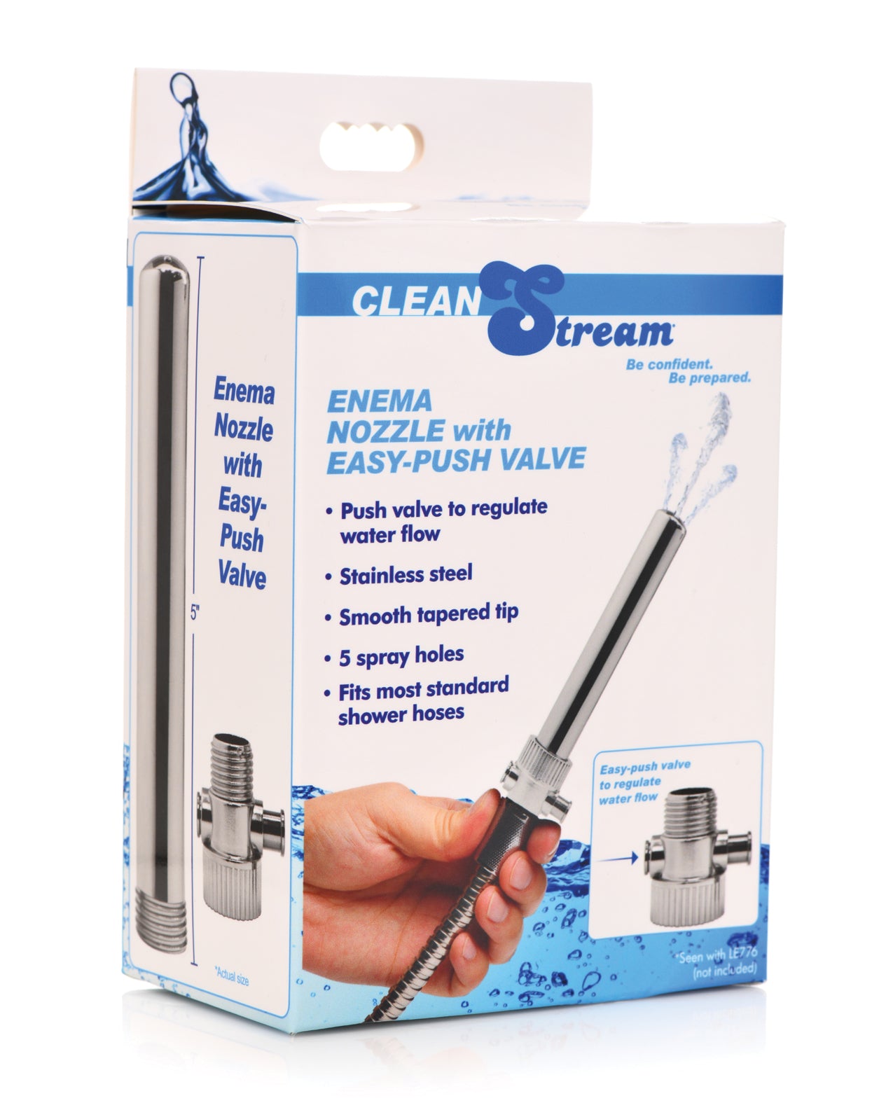 Clean Stream Enema Nozzle with Push Valve