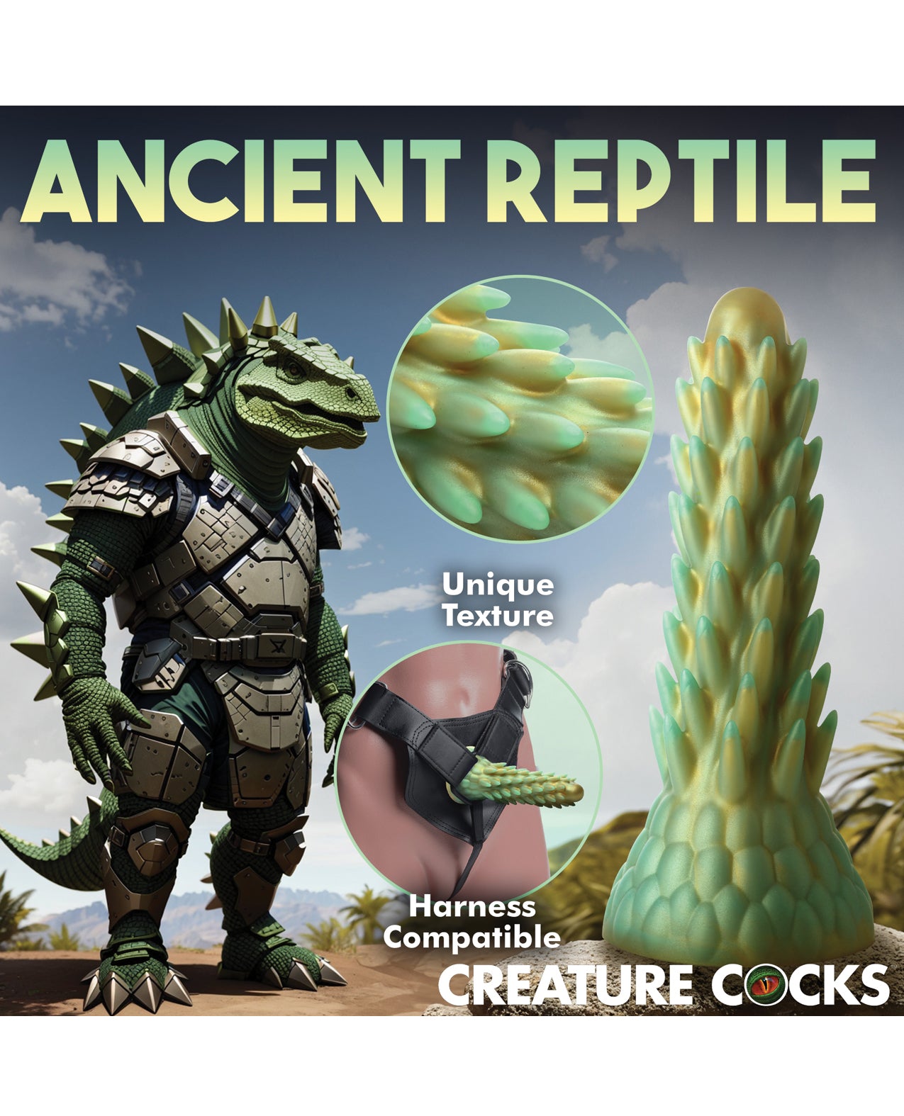 Creature Cocks Stegosaurus Spiky Reptile Silicone Dildo