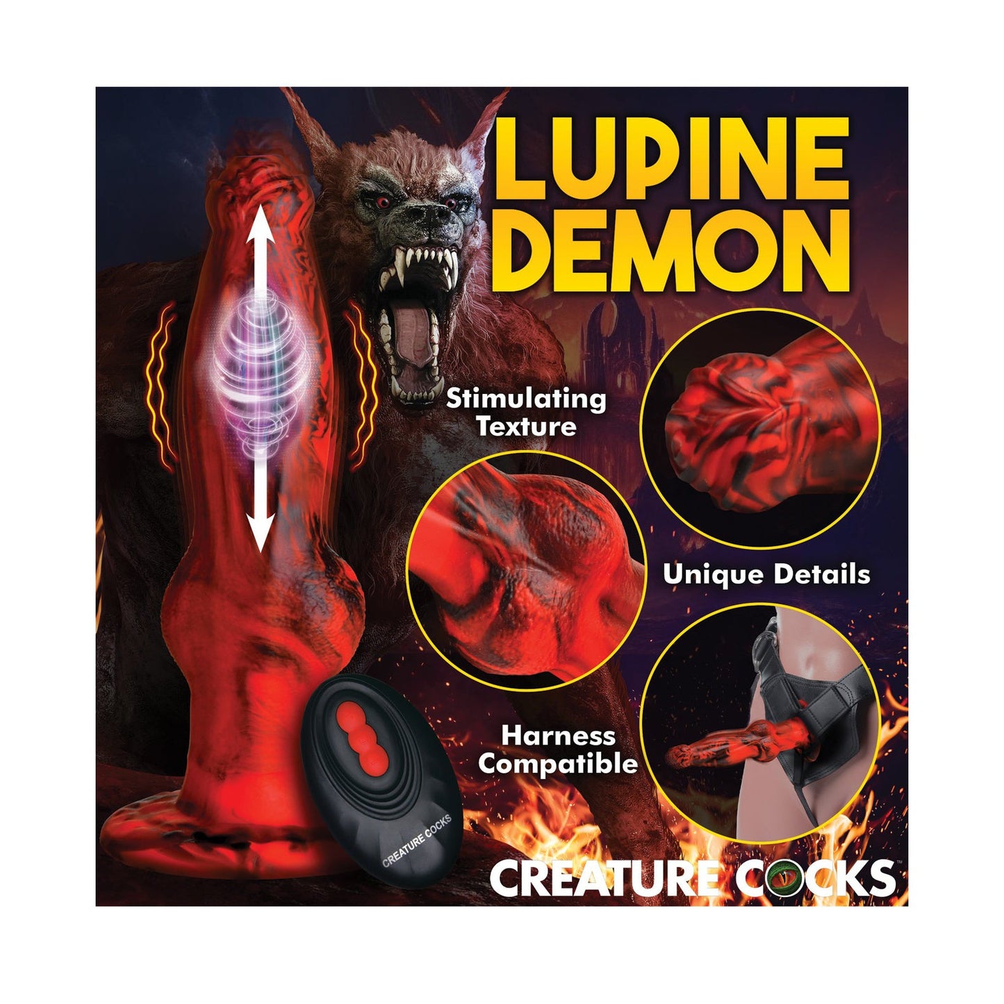 Creature Cocks Hell-Wolf Thrusting & Vibrating Silicone Dildo