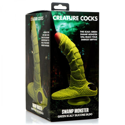 Creature Cocks Swamp Monster Scaly Silicone Dildo - Green