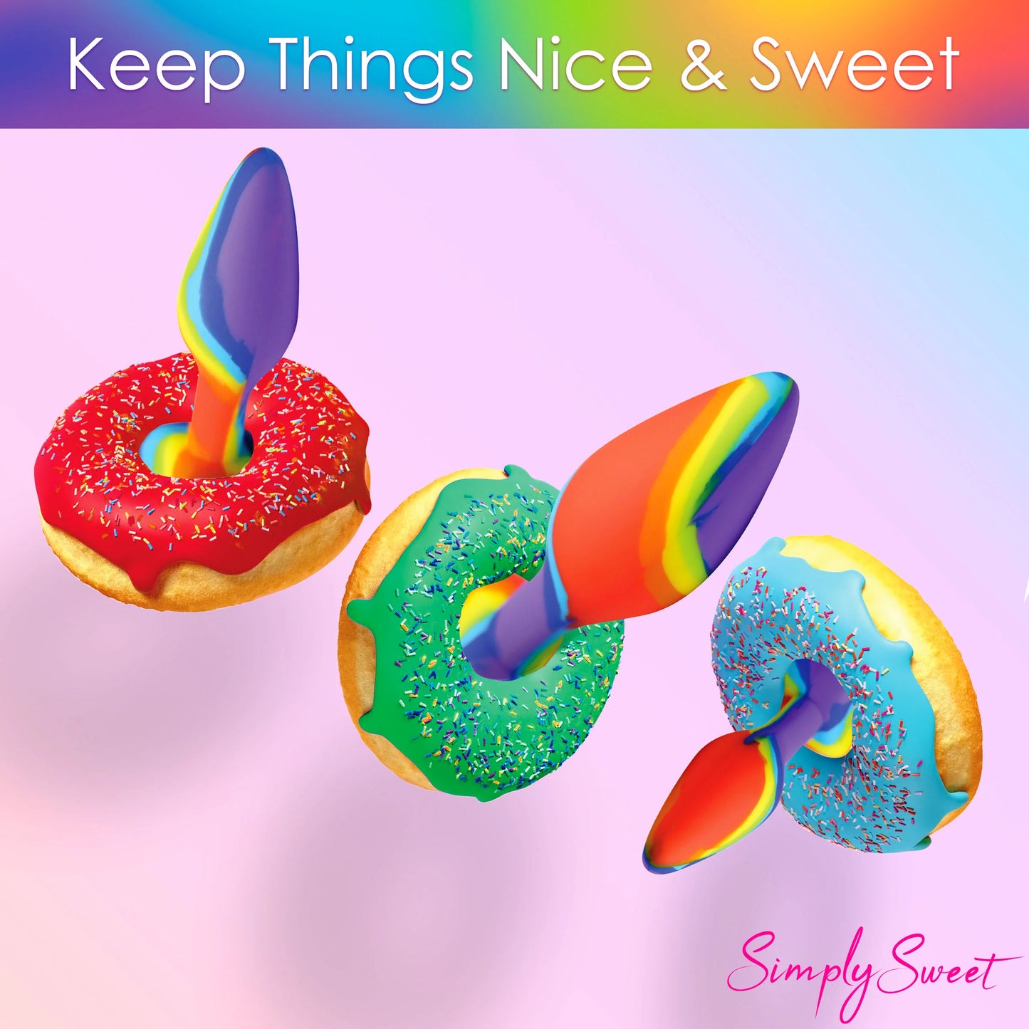 Curve Toys Set de plug anal de silicona Simply Sweet Rainbow