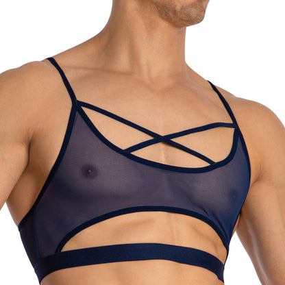 Secret Male SMA029 See Through Cross Strap Tops