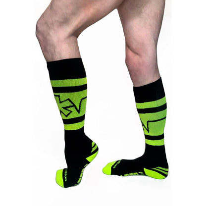 KNEE HIGH SOCKS | Hidden Pockets | NEON GREEN