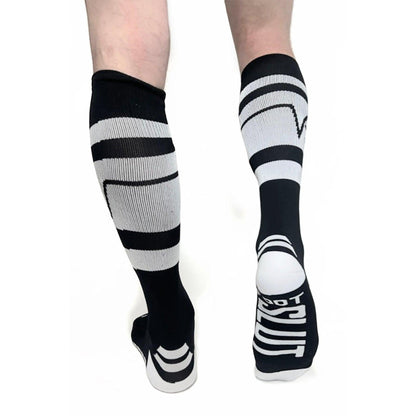 KNEE HIGH SOCKS | Hidden Pockets | BLACK AND WHITE